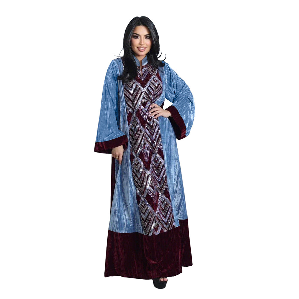 Winter Clothing Dubai - Xqy500461 의류 벨벳 패치워크 여성 의류