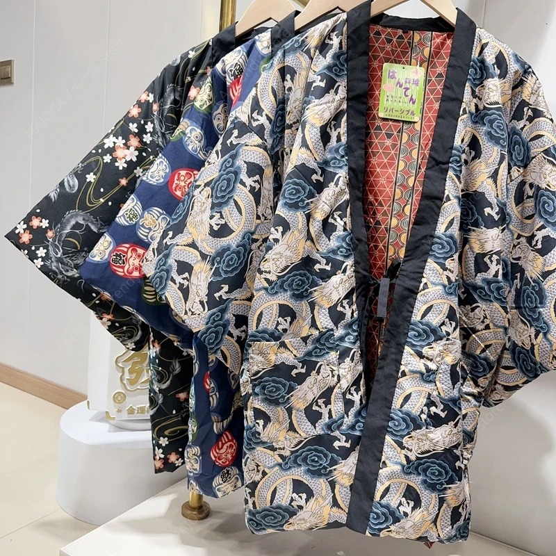 Traditional Winter Japanese Clothing - 겨울 Hanten 코트 남성 여성 느슨한