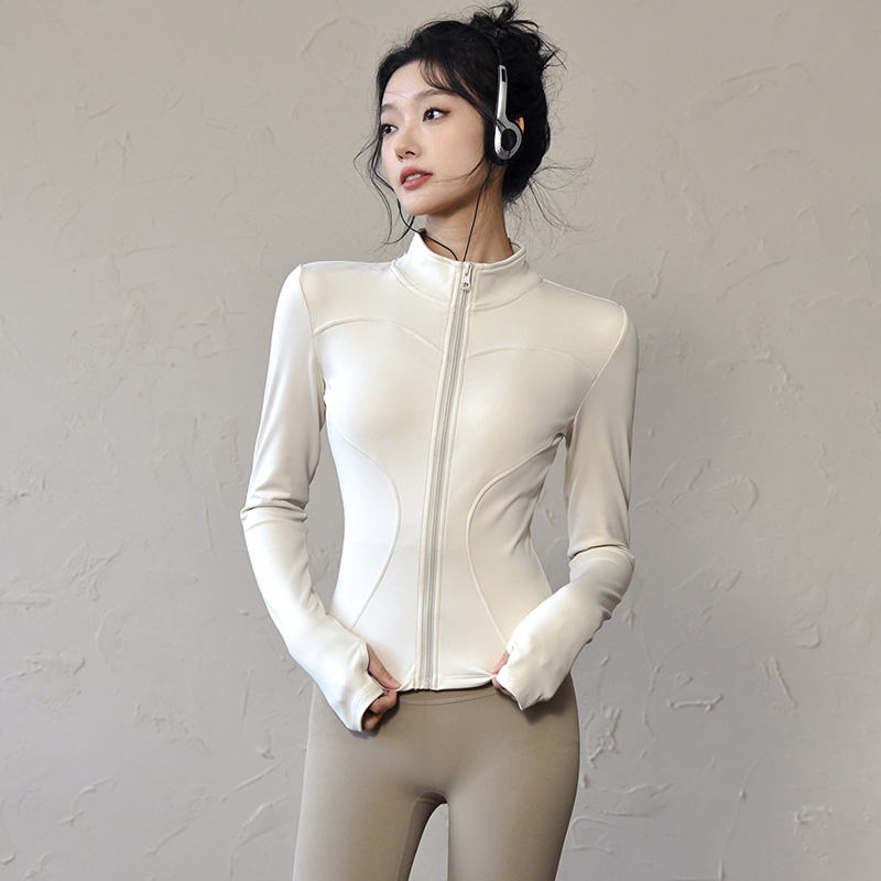 Winter Yoga Clothing - 긴 소매 스포츠 자켓 여성 지퍼