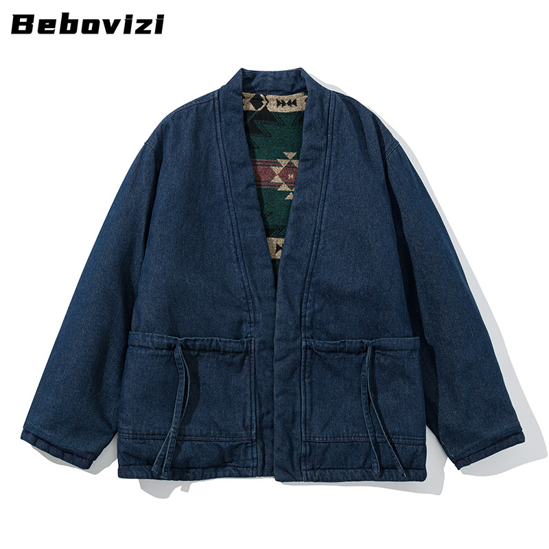 Traditional Winter Japanese Clothing - 빈티지 가역 코트, 일본 포켓 가디건,
