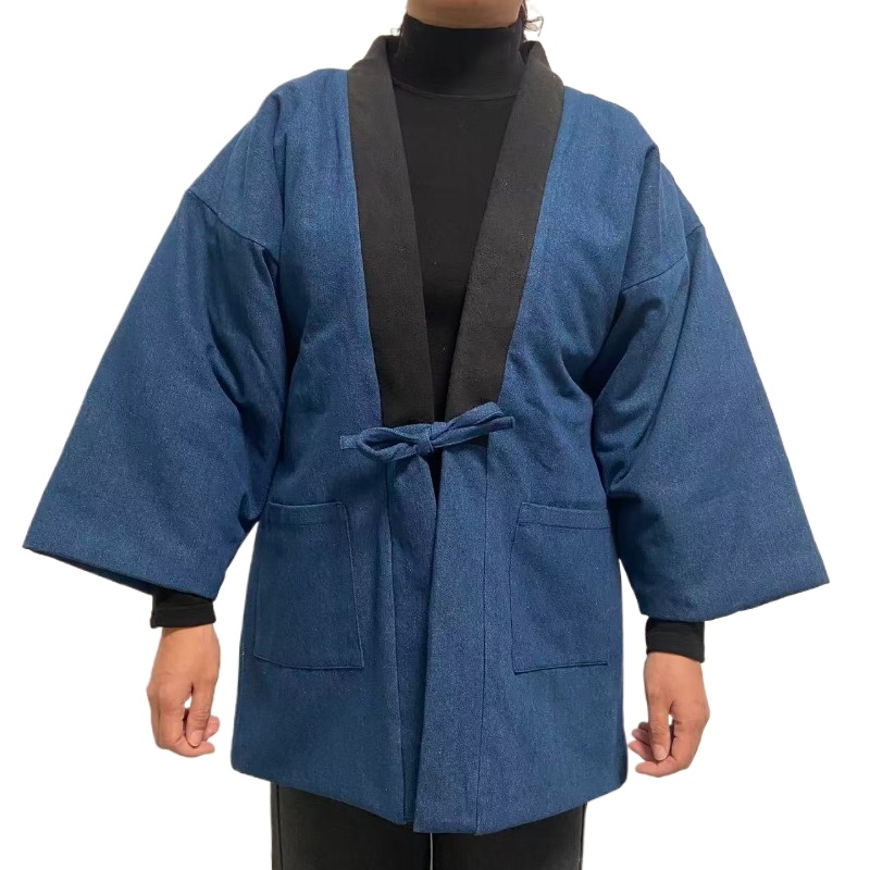 Traditional Winter Japanese Clothing - 남녀 공용 데님 한텐 재킷 겨울