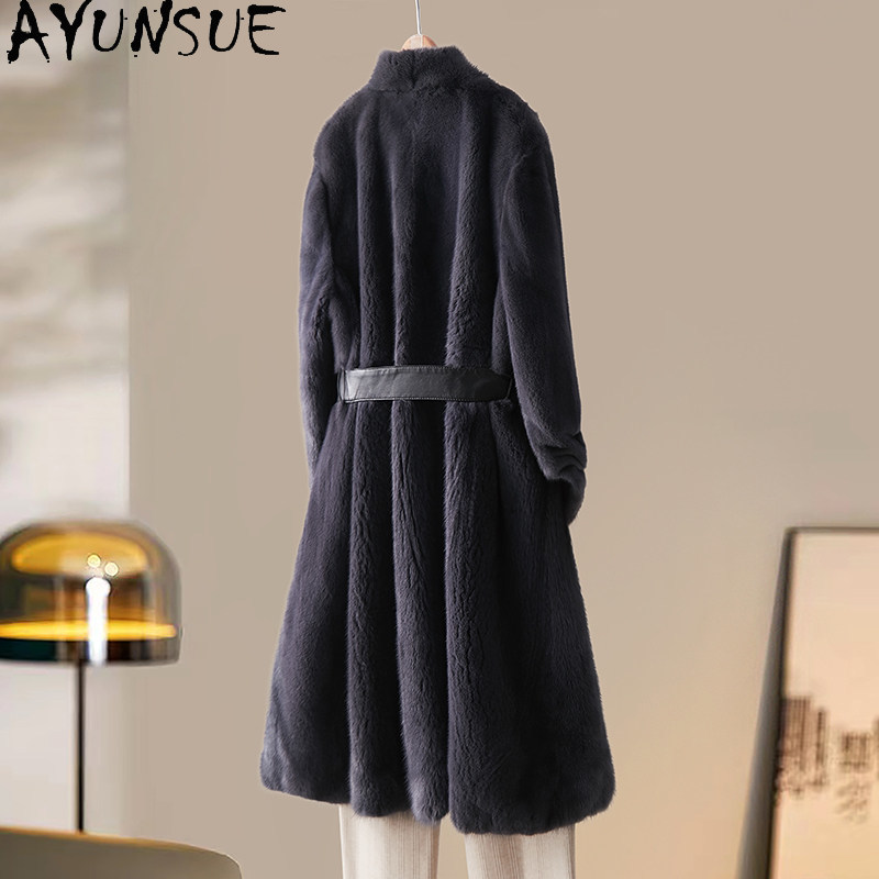 Winter Clothing Label - AYUSNUE 천연 여성 밍크 코트 여성