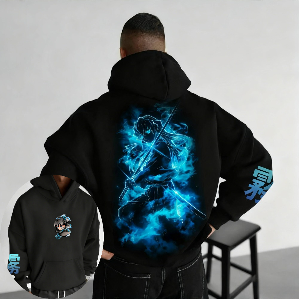 Winter Clothing Japan - Demon Slayer 남성용 후드 티셔츠 Muichiro