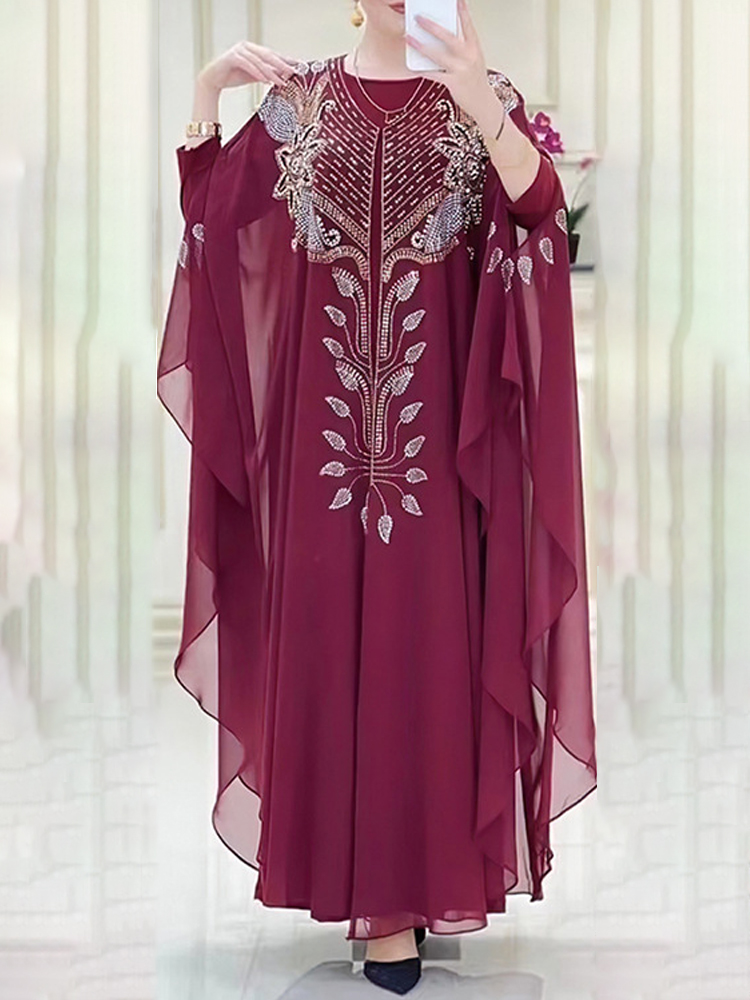 Winter Clothing Dubai - 시폰 Boubou 이슬람 패션 Abaya 2