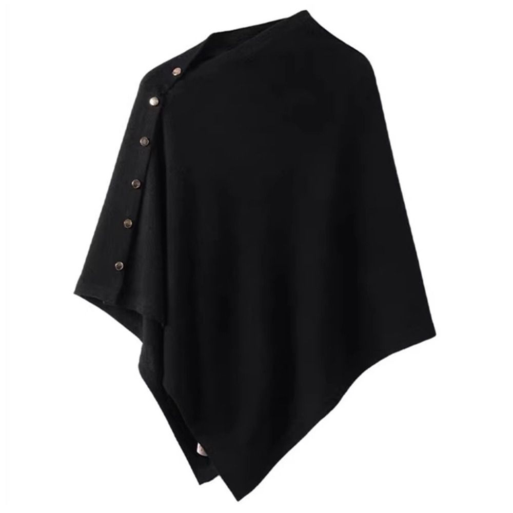새로운 버튼 파시미나 숄 따뜻한 언밸런스 숄더탑 두꺼운 - Winter Clothing Women Sale 리뷰 및 가격