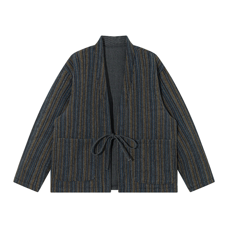 일본식 줄무늬 기모노 재킷 가을 겨울 코트 스트리트웨어 - Traditional Winter Japanese Clothing 리뷰 및 가격