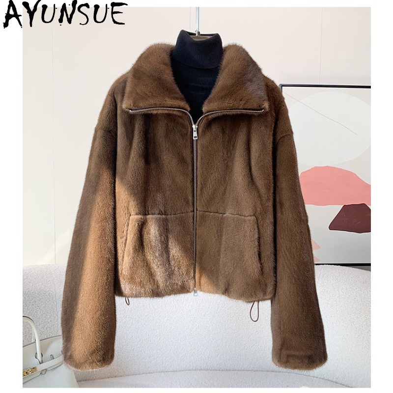 AYUNSUE 퍼플 라벨 벨벳 전체 밍크 퍼 코트 여성 - Winter Clothing Label 리뷰 및 가격