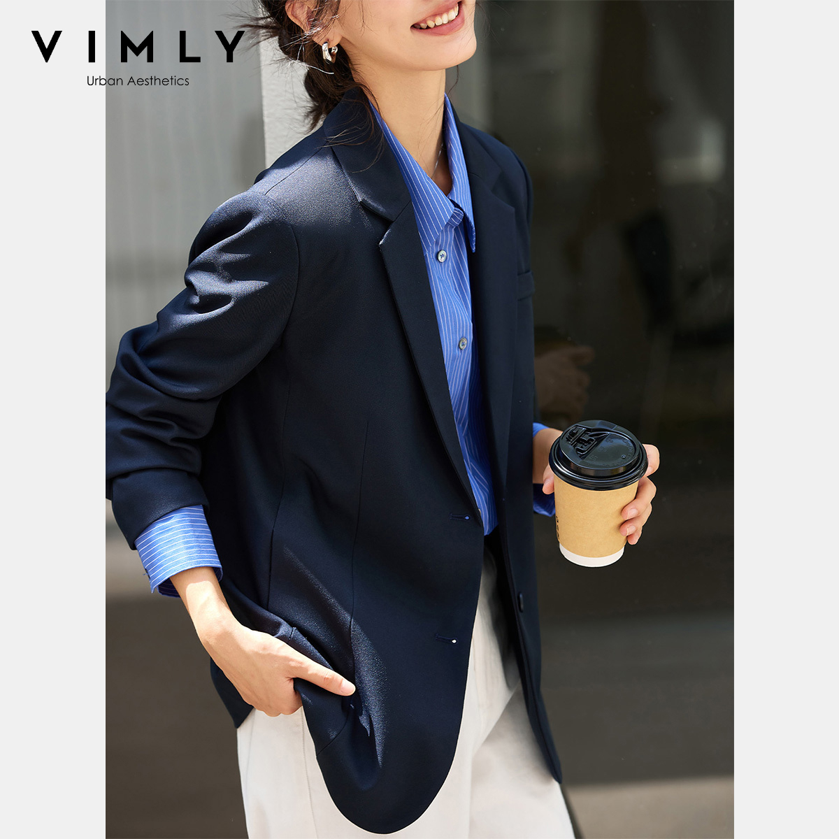 VIMLY 여성용 네이비 블루 재킷 가을 2026 오버 - Winter Clothing Trends 2026 리뷰 및 가격