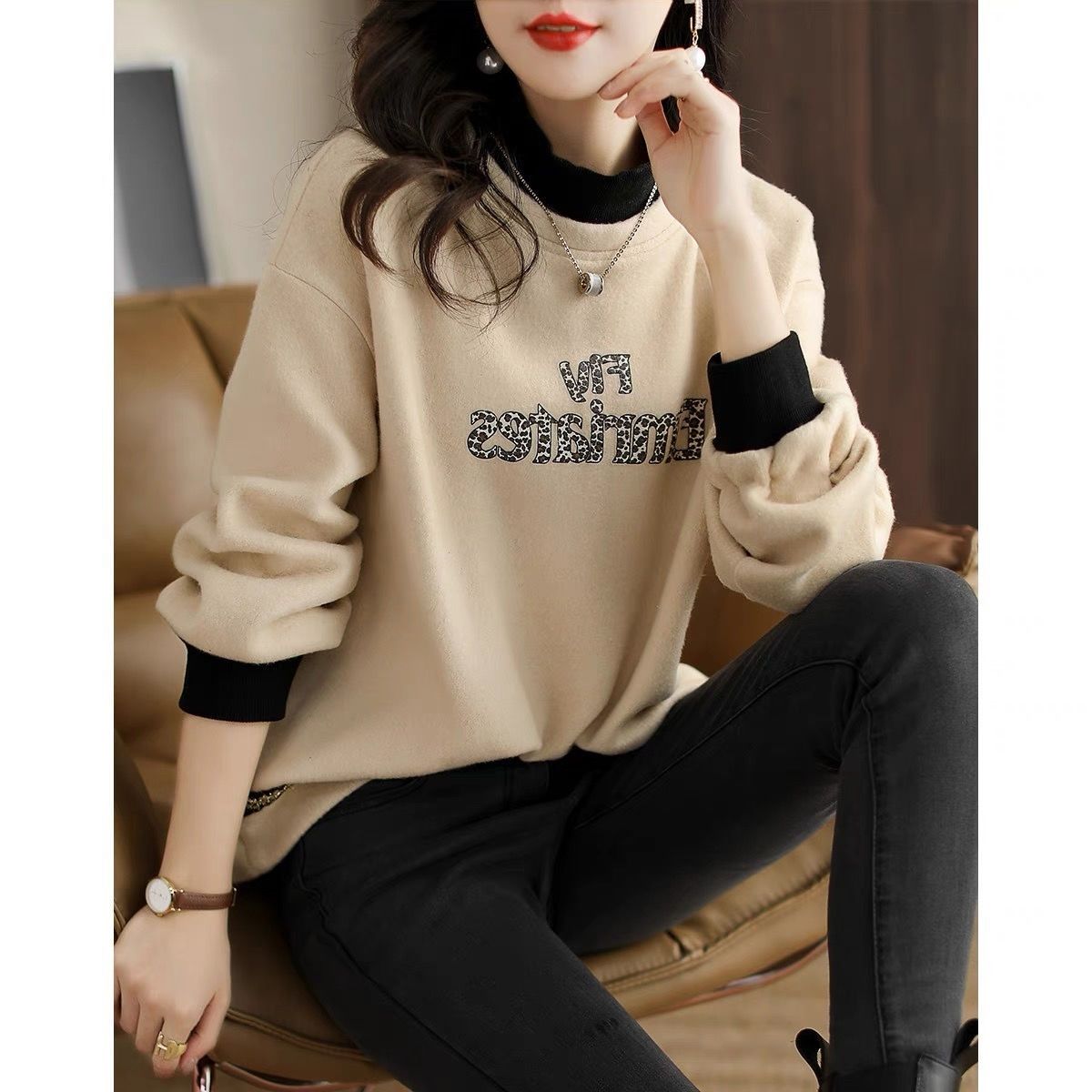 정품 여성복 페이크 투피스, 두꺼운 후드티, 빅 브랜드 - Winter Clothing Label 리뷰 및 가격