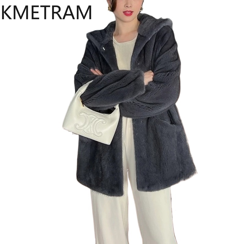 KMETRAM 천연 퍼플 라벨 등급 벨벳 밍크 퍼 재킷 - Winter Clothing Label 리뷰 및 가격