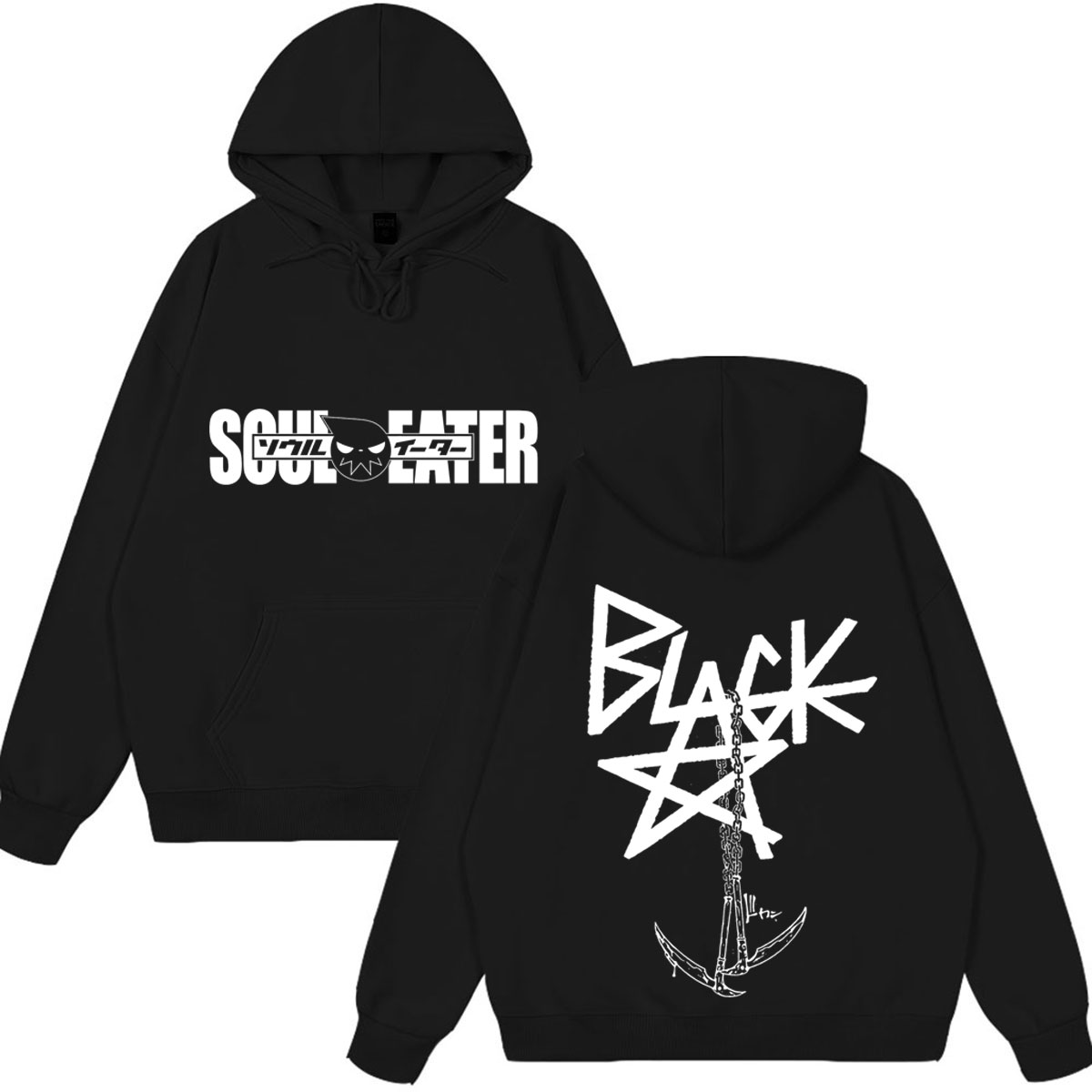 일본 애니메이션 소울 이터 로고 재미있는 후드티 남성  - Winter Clothing Logos 리뷰 및 가격