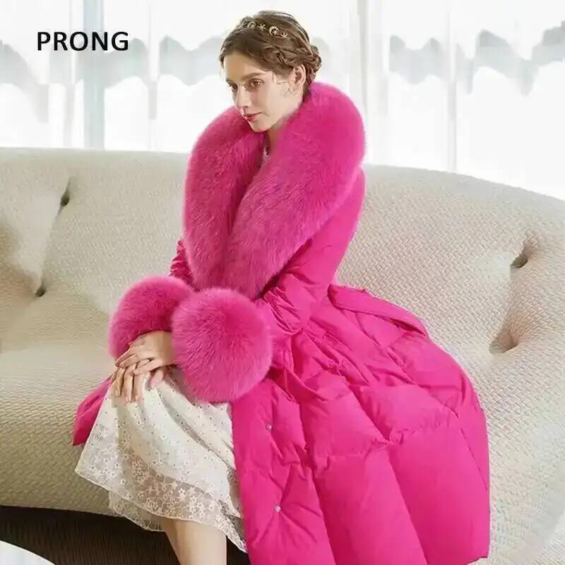 100% 진짜 여우 모피 칼라 겨울 코트 재킷, 모피  - Winter Clothing Women Sale 리뷰 및 가격
