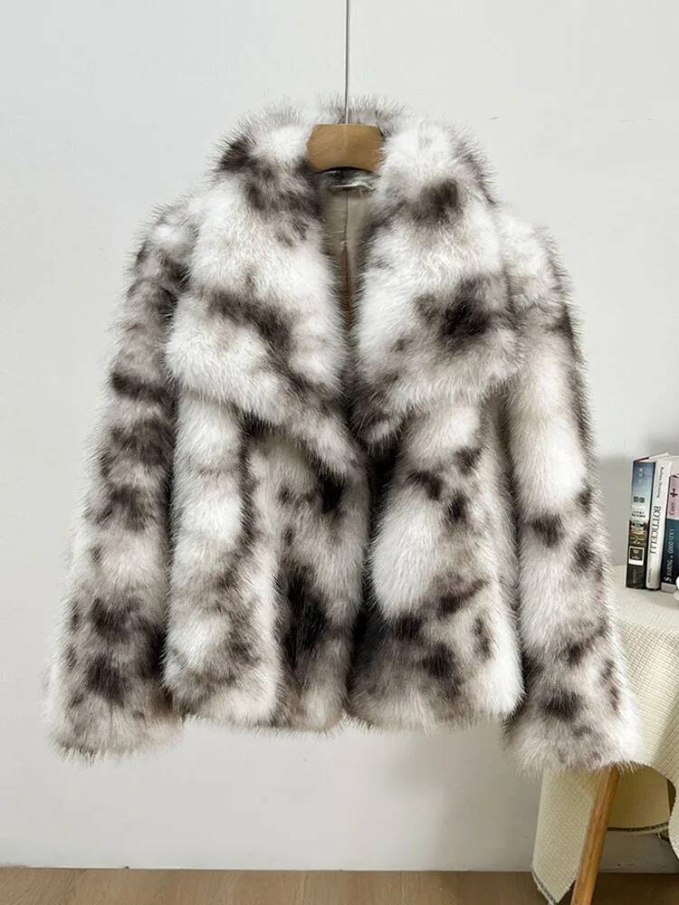 2026 시크 레오파드 프린트 빅 칼라 오버사이즈 푹신 - Winter Clothing Taiwan 리뷰 및 가격