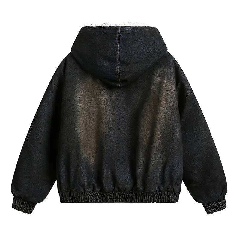남성 패딩 재킷 새로운 패션 데님 플리스 후드 디자인  - Winter Clothing Taiwan 리뷰 및 가격