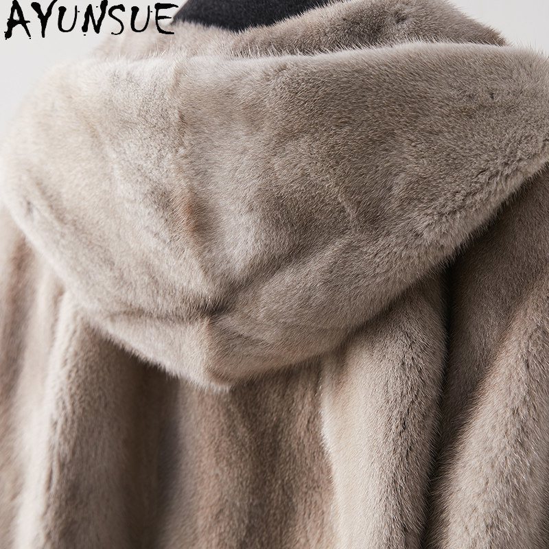 AYUSNUE 럭셔리 천연 밍크 모피 코트 여성 의류  - Winter Clothing Label 리뷰 및 가격