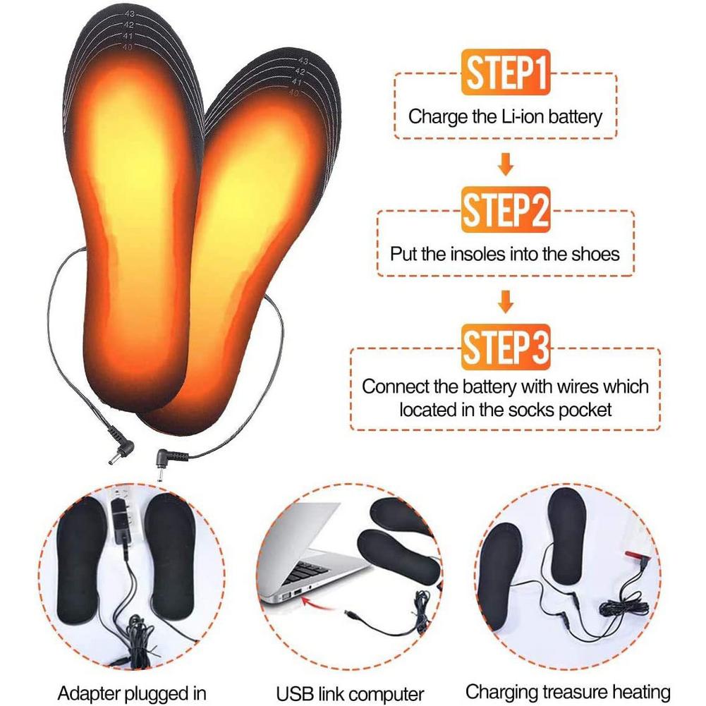 USB 충전식 발열 깔창 사이즈 유니섹스 35-46 D - Heated Insole Rechargeable 리뷰 및 가격