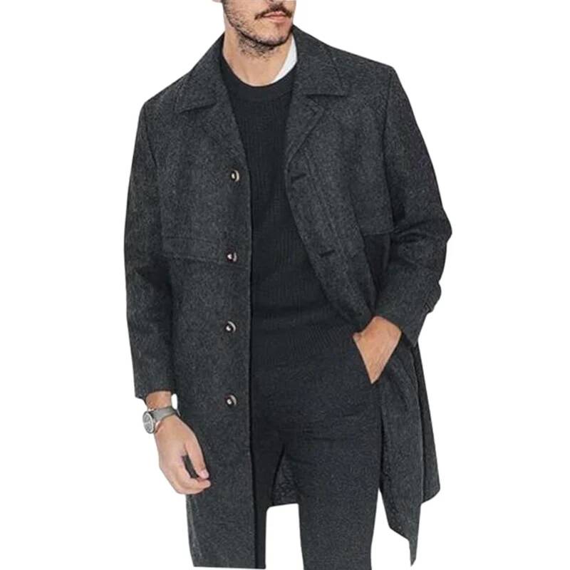 남성 라펠 코트 오피스 스트리트 캐주얼 수트 울 혼방  - Winter Clothing Taiwan 리뷰 및 가격