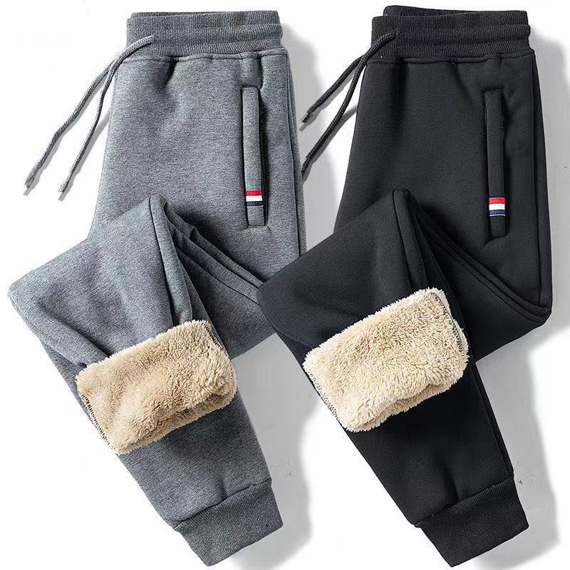 겨울 남성 코튼 꽉 트랙 바지 양털 안감 두꺼운 양가죽 - Winter Clothing Wholesale 리뷰 및 가격