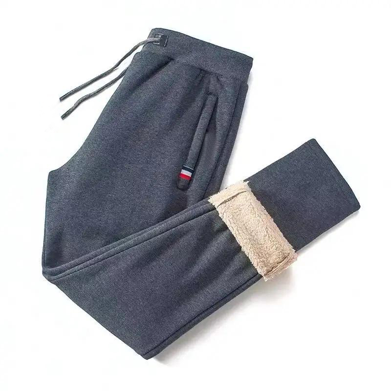 겨울 남성 코튼 꽉 트랙 바지 양털 안감 두꺼운 양가죽 - Winter Clothing Wholesale 리뷰 및 가격