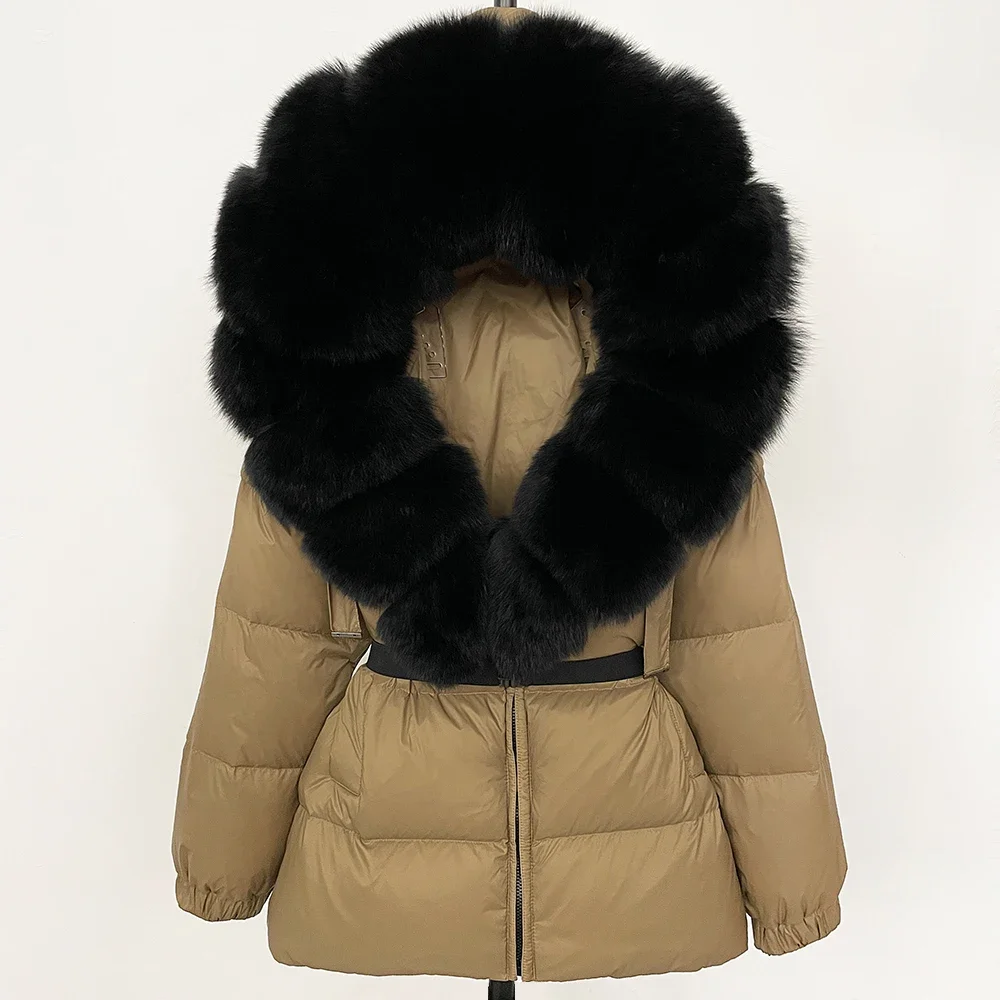 90% 화이트 덕 다운 코트 패션 후드 리얼 퍼 코트  - Winter Clothing Wholesale 리뷰 및 가격