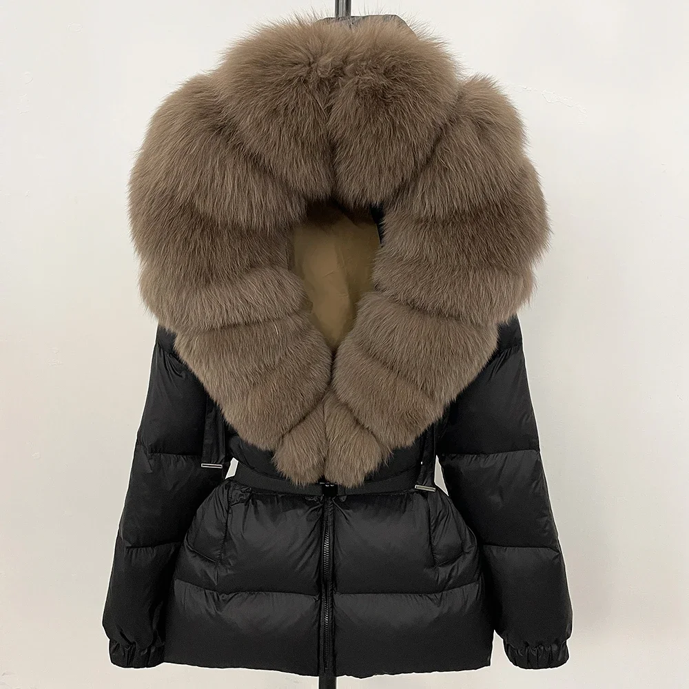 90% 화이트 덕 다운 코트 패션 후드 리얼 퍼 코트  - Winter Clothing Wholesale 리뷰 및 가격