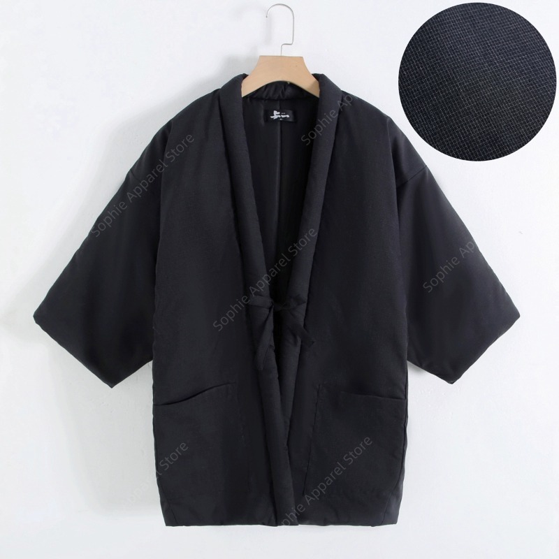 겨울 한텐 남성 재킷 일본 스타일 기모노 카디건 패딩  - Traditional Winter Japanese Clothing 리뷰 및 가격